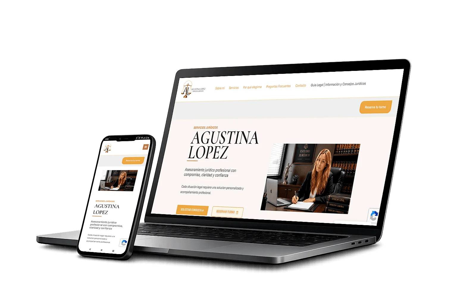 Sitio web desarrollado para Estudio Agustina López